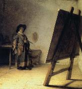 REMBRANDT Harmenszoon van Rijn, A Young Painter in His Studio
